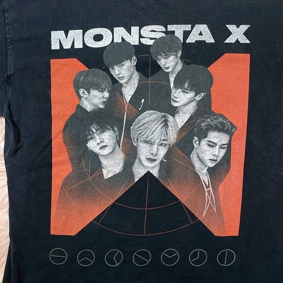 MONSTA X KPOP Music by HASHTAG Black Adult Size Medium T-Short‎ Sleeve - Picture 2 of 5